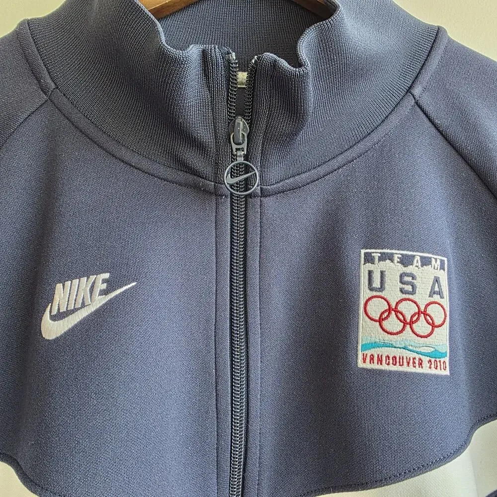 Nike Team USA Vancouver 2010 Olympics Blue‎ Full Zip Track Jacket Men's X Large